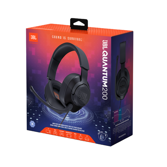 JBL Quantum 200 - Black - Wired over-ear gaming headset with flip-up mic - Detailshot 15